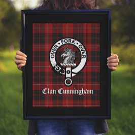 Klan Cunningham Badge & Tartan Poster