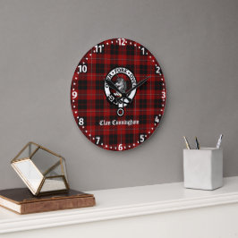 Klan Cunningham Badge & Tartan Stor Klocka