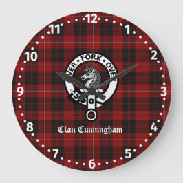 Klan Cunningham Badge & Tartan Stor Klocka