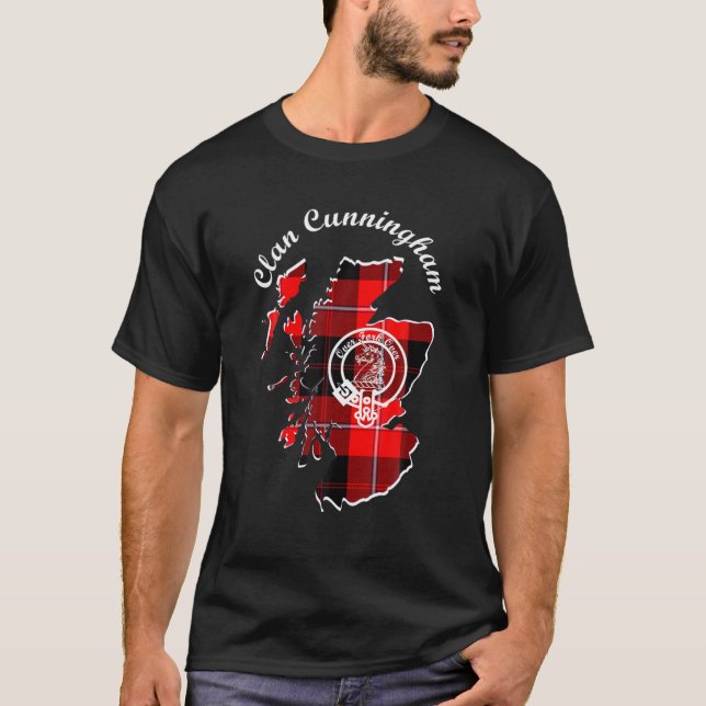 Klan Cunningham Efternamn efternamn Scottish Tarta T Shirt (Framsida)