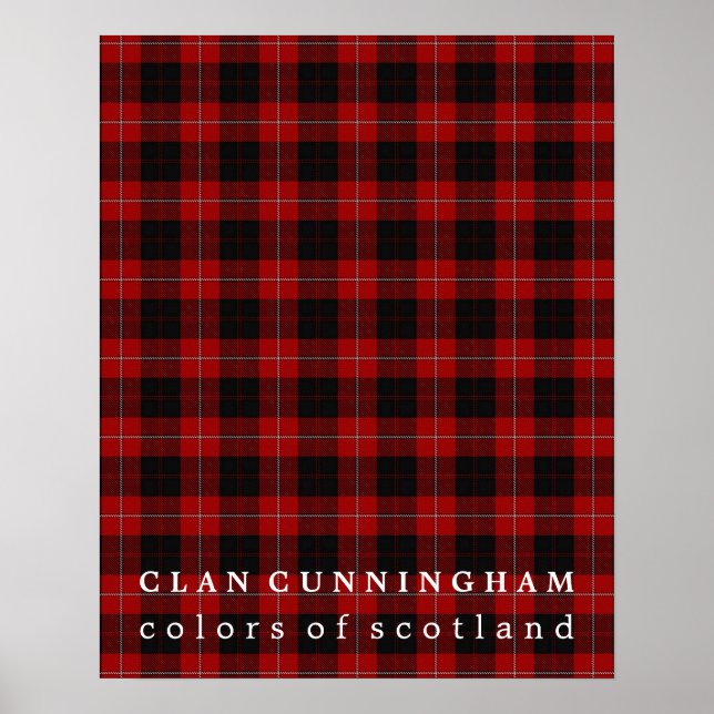 Klan Cunningham Färg of Scotland Tartan Poster (Framsidan)