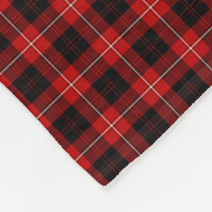 Klan Cunningham röd och svart Tartan Fleecefilt