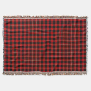 Klan Cunningham röd och svart Tartan Mysfilt
