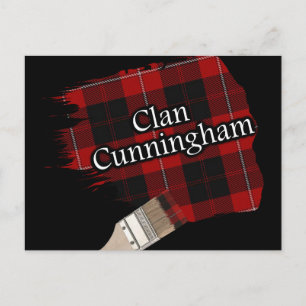 Klan Cunningham Scottish Tartan Paint Brush Vykort