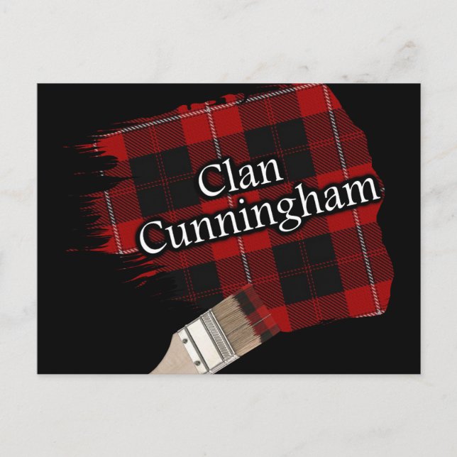 Klan Cunningham Scottish Tartan Paint Brush Vykort (Framsida)