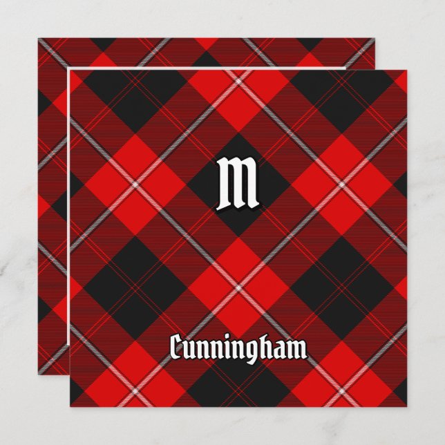 Klan Cunningham Tartan Inbjudningar (Fram/baksida)
