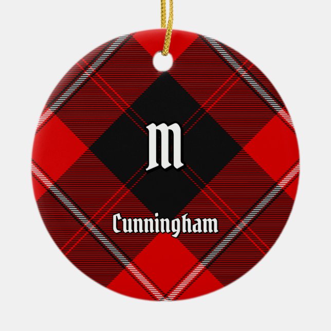 Klan Cunningham Tartan Julgransprydnad Keramik (Framsidan)