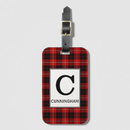 Klan Cunningham Tartan Monogrammed Bagagebricka
