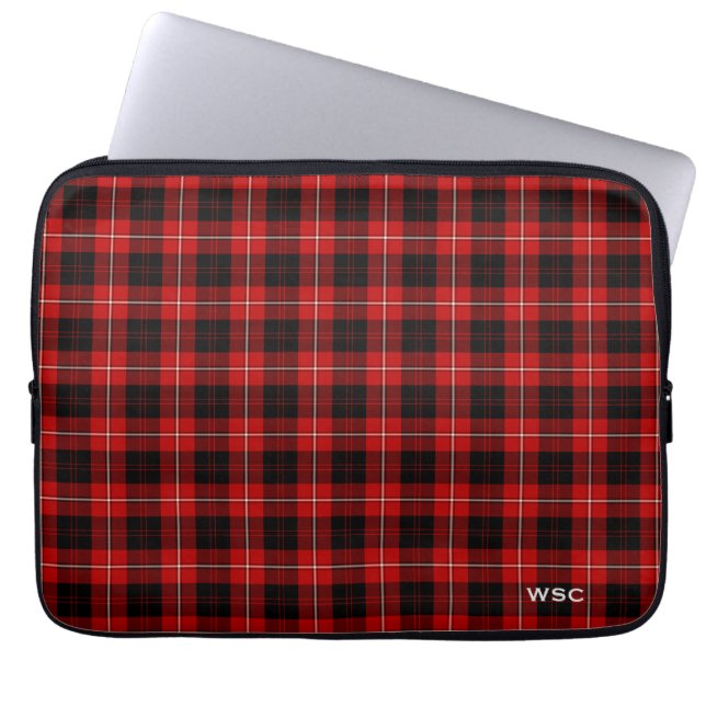 Klan Cunningham Tartan Red Play Monogram Laptop Fodral (Framsidan)