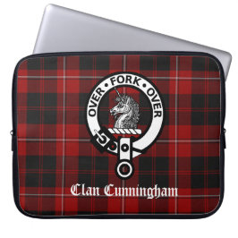 Klan Cunningham Vapensköld Badge & Tartan Laptop Fodral