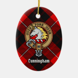 Klan Cunningham Vapensköld över Tartan Julgransprydnad Keramik