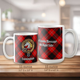 Klan Cunningham Vapensköld över Tartan Kaffemugg