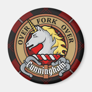 Klan Cunningham Vapensköld över Tartan Magnet