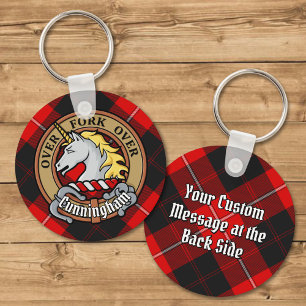 Klan Cunningham Vapensköld över Tartan Nyckelring