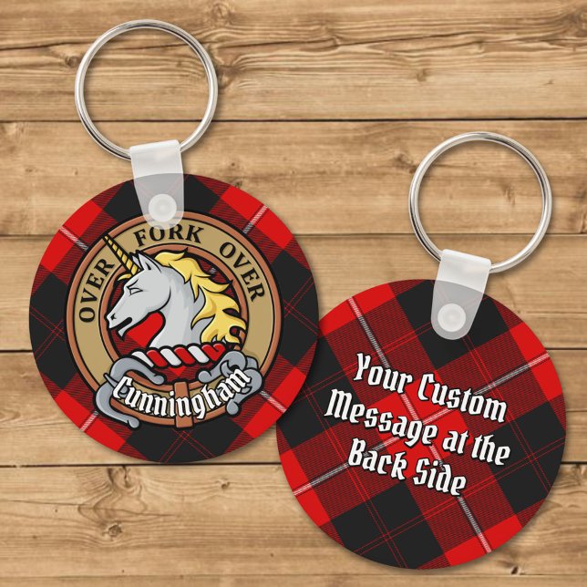 Klan Cunningham Vapensköld över Tartan Nyckelring (Skapare uppladdad)