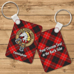 Klan Cunningham Vapensköld över Tartan Nyckelring