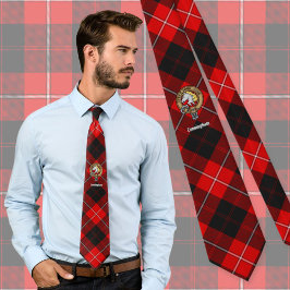 Klan Cunningham Vapensköld över Tartan Slips