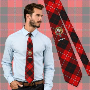 Klan Cunningham Vapensköld över Tartan Slips