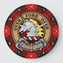 Klan Cunningham Vapensköld över Tartan Stor Klocka