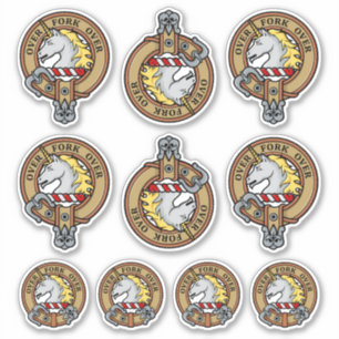 Klan Cunningham Vapensköld Sticker Set Klistermärken