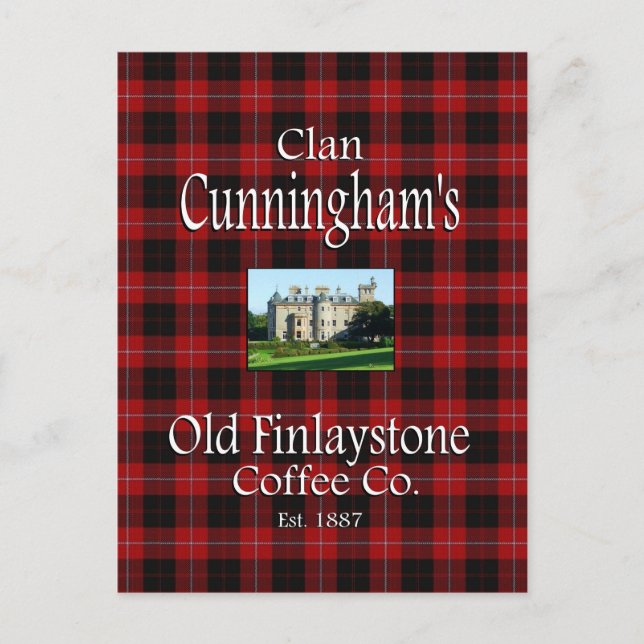 Klan Cunninghams gamla Finlaystone Coffee Co. Vykort (Framsida)