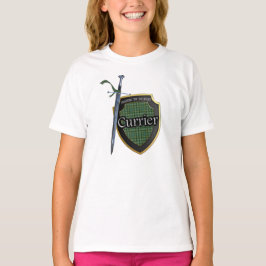 Klan Currie Currier Tartan Scottish Shield & Sword T Shirt