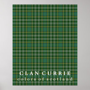 Klan Currie Färg of Scotland Tartan Poster