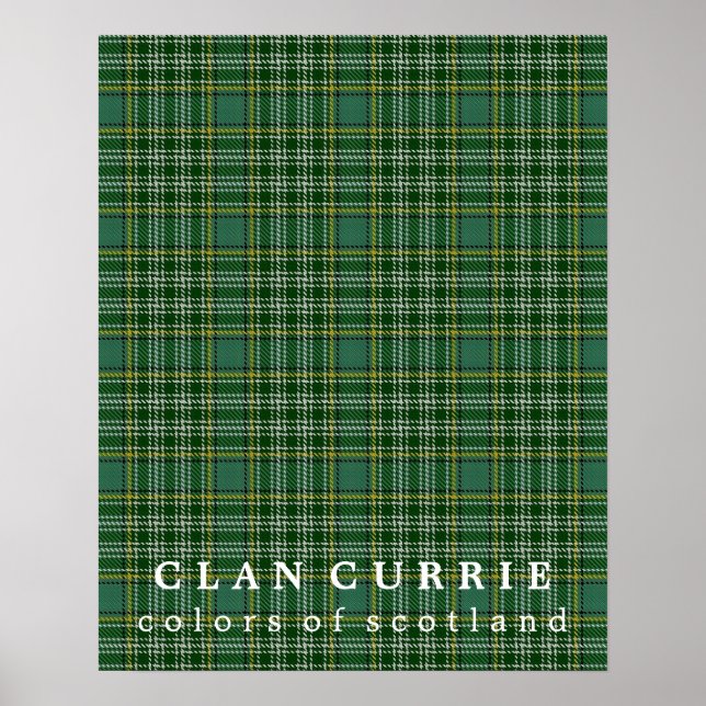 Klan Currie Färg of Scotland Tartan Poster (Framsidan)