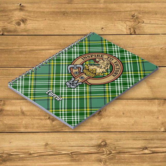 Klan Currie Lejon Vapensköld över Tartan Anteckningsbok (Skapare uppladdad)