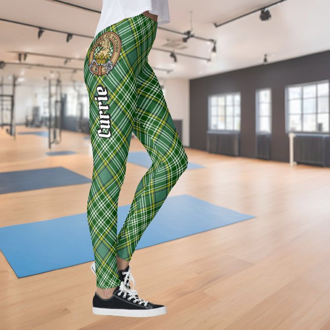 Klan Currie Lejon Vapensköld över Tartan Leggings (Skapare uppladdad)