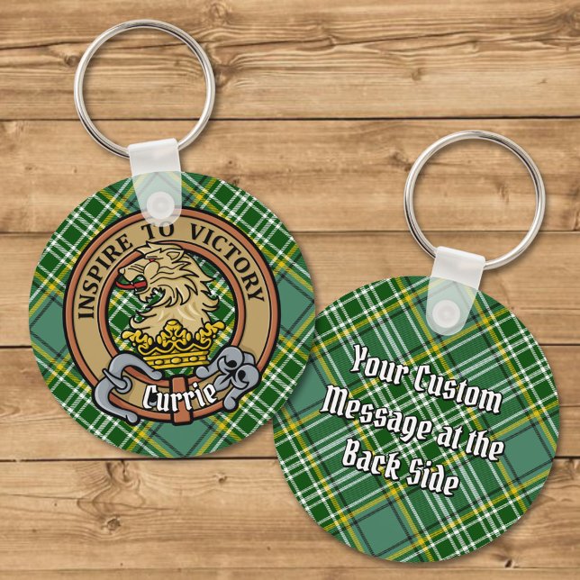 Klan Currie Lejon Vapensköld över Tartan Nyckelring (Skapare uppladdad)