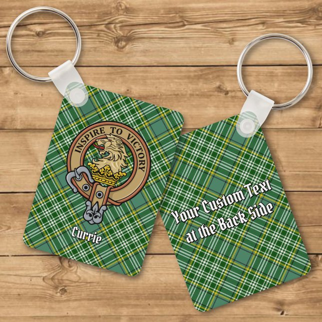 Klan Currie Lejon Vapensköld över Tartan Nyckelring (Skapare uppladdad)
