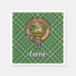 Klan Currie Lejon Vapensköld över Tartan Pappersservett
