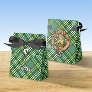 Klan Currie Lejon Vapensköld över Tartan Presentaskar