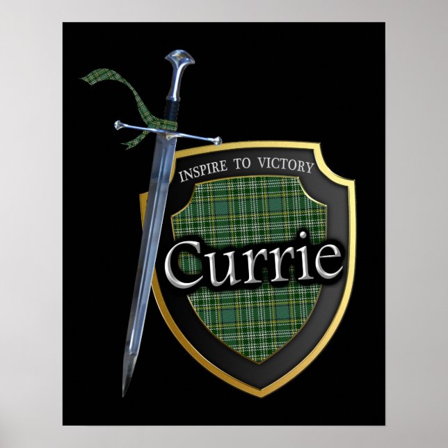 Klan Currie Scottish Tartan Poster (Framsidan)