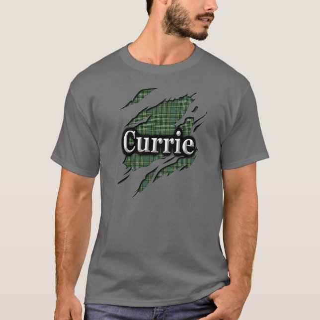 Klan Currie Tartan Spirit Shirt Tee Shirt (Framsida)