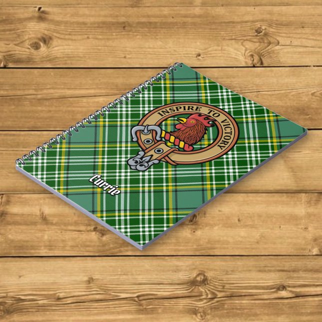 Klan Currie Tupp Vapensköld över Tartan Anteckningsbok (Skapare uppladdad)