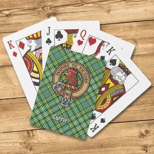 Klan Currie Tupp Vapensköld över Tartan Casinokort