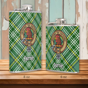 Klan Currie Tupp Vapensköld över Tartan Fickplunta
