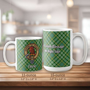 Klan Currie Tupp Vapensköld över Tartan Kaffemugg