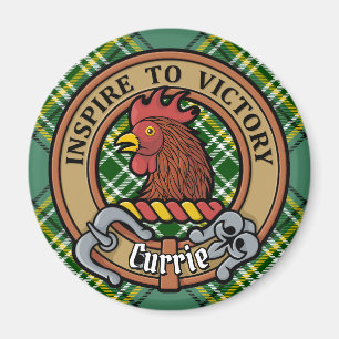 Klan Currie Tupp Vapensköld över Tartan Magnet
