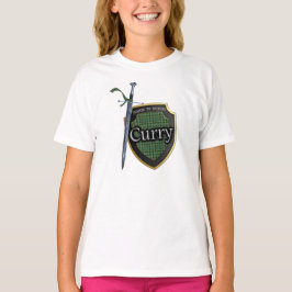 Klan Curry Currie Tartan Scottish Shield & Sword Tee Shirt