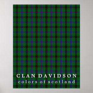 Klan Davidson Färg i Skottland Tartan Poster
