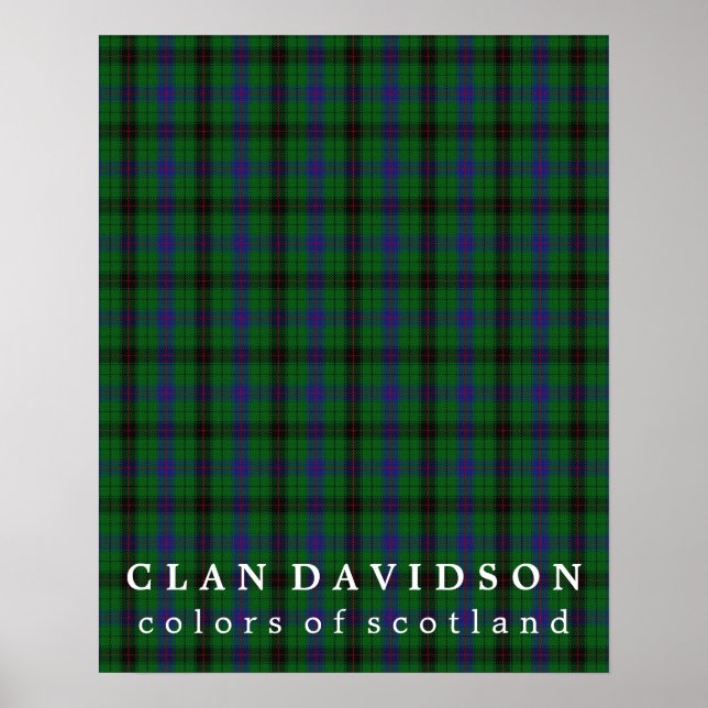 Klan Davidson Färg i Skottland Tartan Poster (Framsidan)