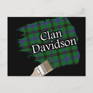 Klan Davidson Scottish Tartan Paint Brush Vykort