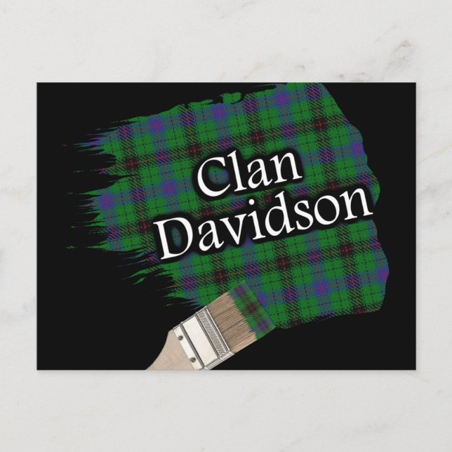 Klan Davidson Scottish Tartan Paint Brush Vykort (Framsida)