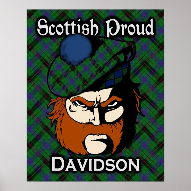 Klan Davidson Scottish Tartan Poster (Framsidan)