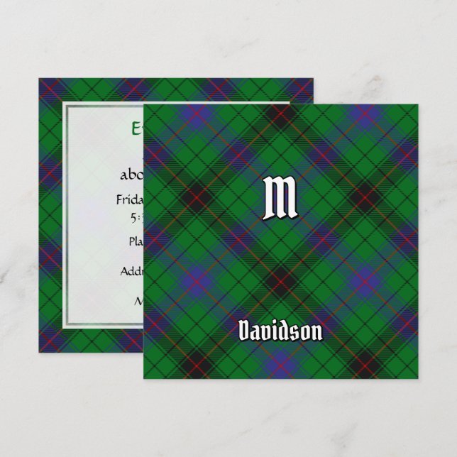 Klan Davidson Tartan Inbjudningar (Fram/baksida)