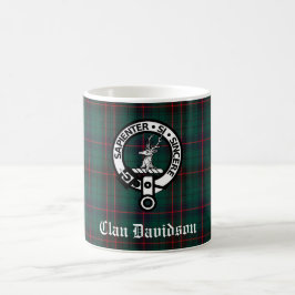 Klan Davidson Vapensköld Badge och Tartan Kaffemugg