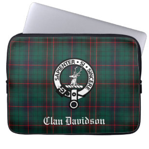 Klan Davidson Vapensköld Badge och Tartan Laptop Fodral